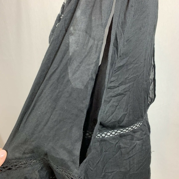 Topshop Sheer Coverup Caftan Black Floral - Picture 8 of 8